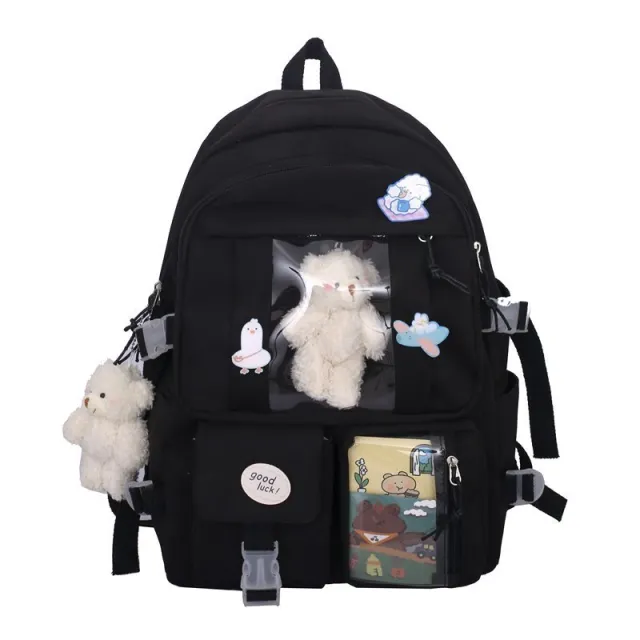 Ins Wind Large Capacity High School Student Schoolbag Black - Shop at LoveMi