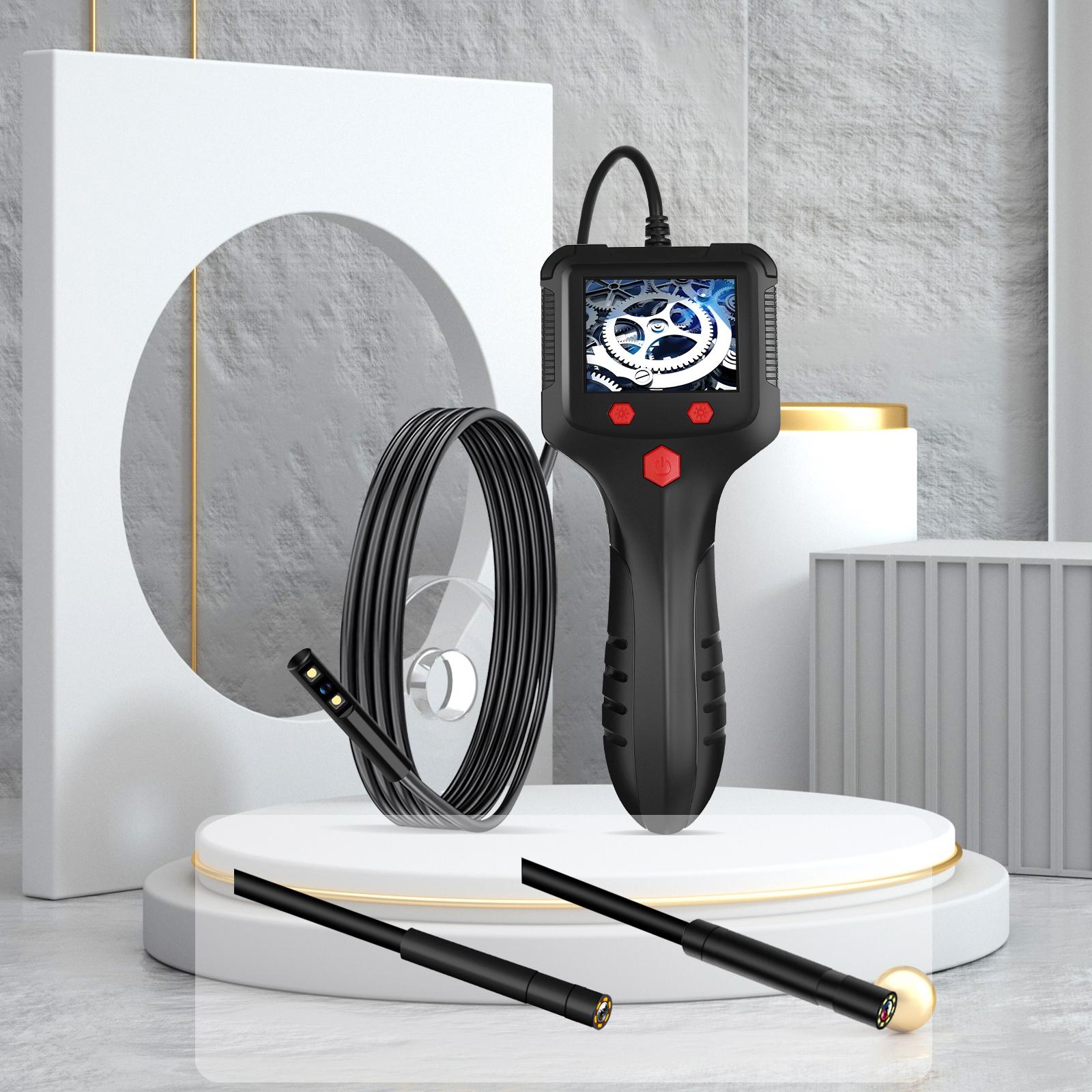 HD Dual-Lens Waterproof Endoscope Camera With Built-in Lights  Inspection Endoscope