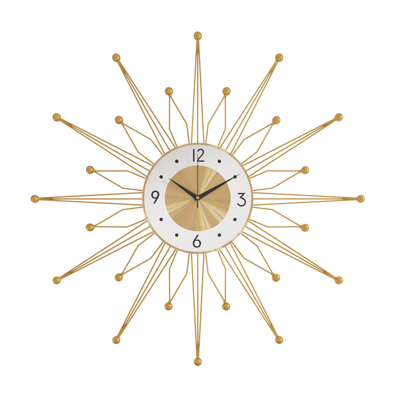Wrought Iron Wall Clock, Flower Shape
