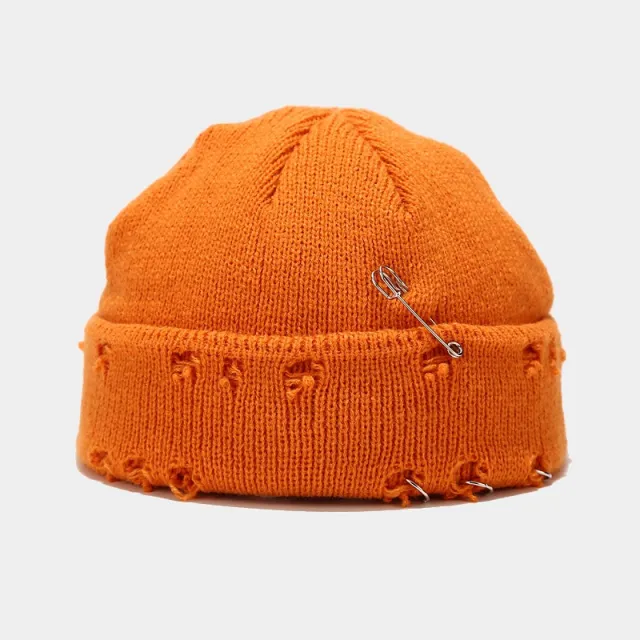 New Style Knit Hat With Hoop Pin Hole Orange - Shop at LoveMi
