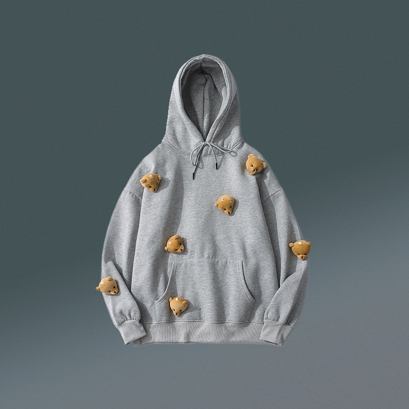 Three-dimensional Bear Hoodie Men's Ins Tide Couple Loose