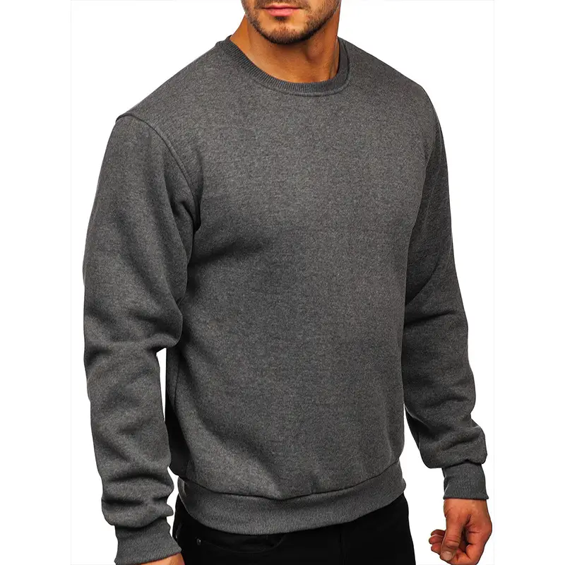 European American Hoodie With Round Neck In Solid Color