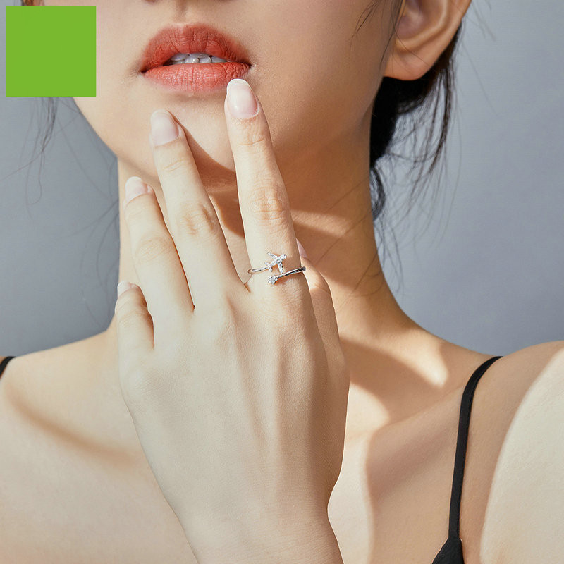 Airplane Ring Personality Simple Ladies Silver Jewelry