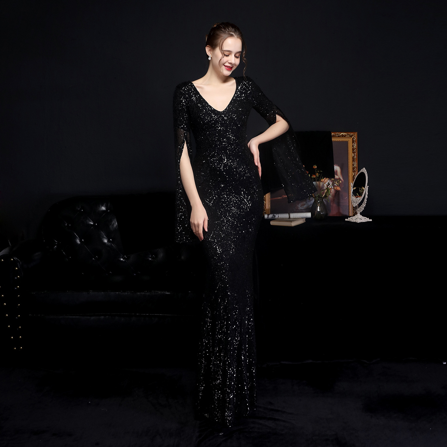 Sequin Long Evening Dress, picture 4 of 6