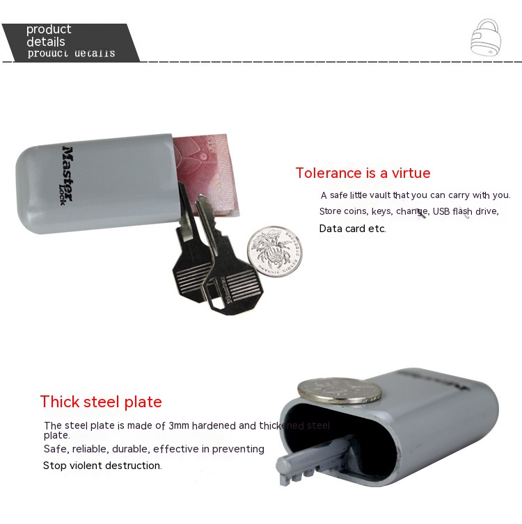 Password Lock Keys' Box Safe Wallet 3