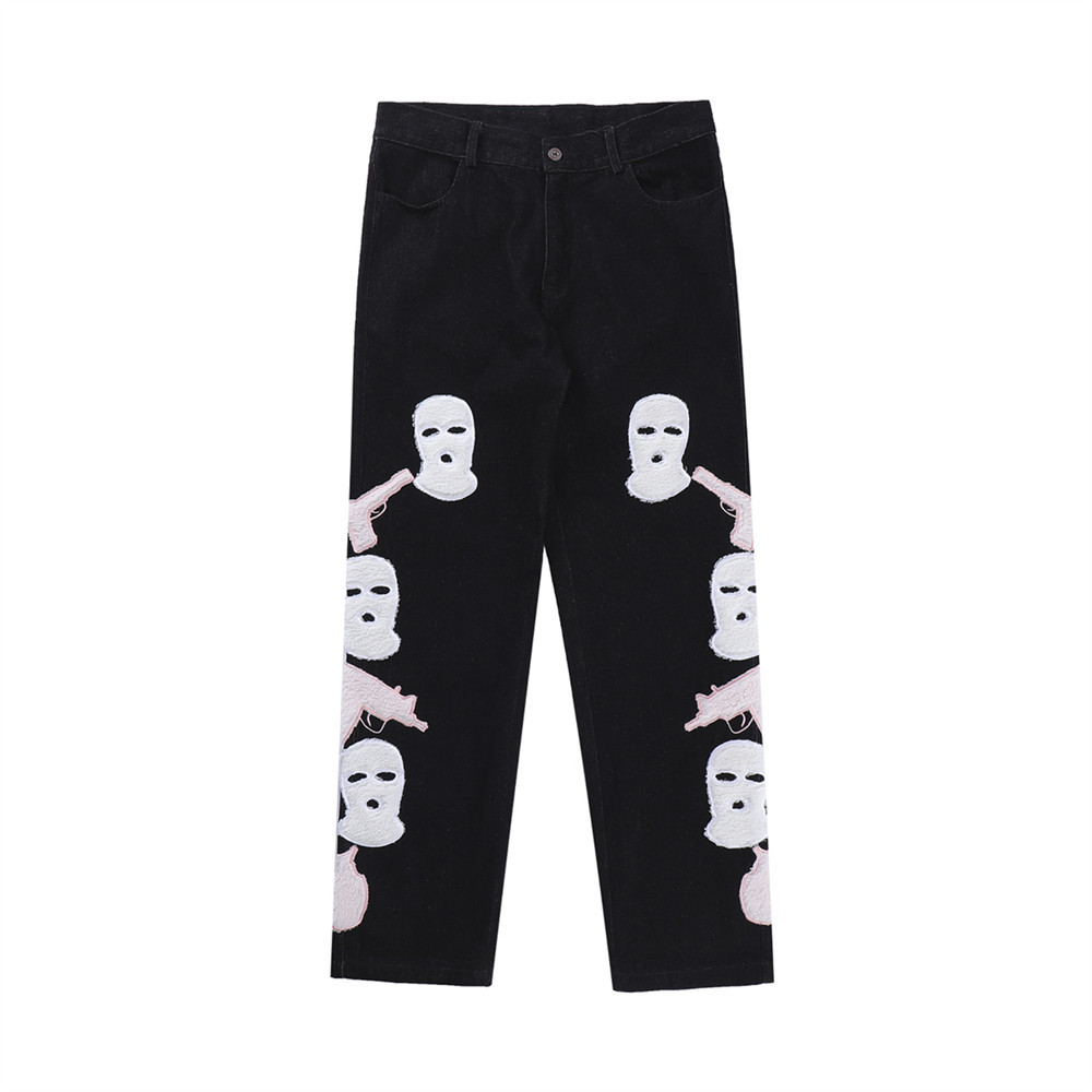 Title 2, Fashion Masked Head Gangster Jeans Male