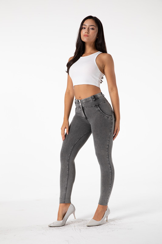 BEYONDARY Women's Gray Push-Up Jeggings – Bum Shaping, Butt Lifting, Regular Waist Yoga Pants