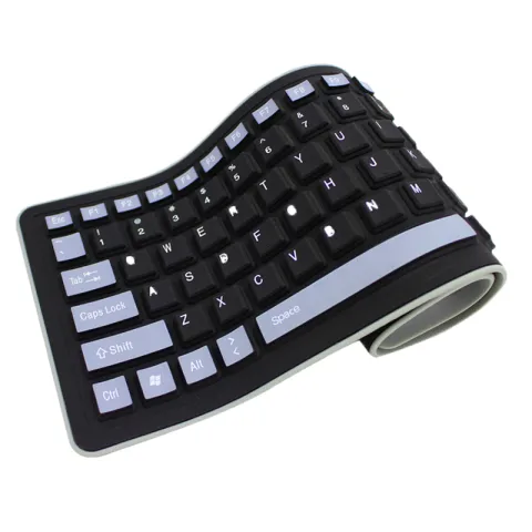 Silica Gel Foldable Curved Keyboard Silent and Waterproof