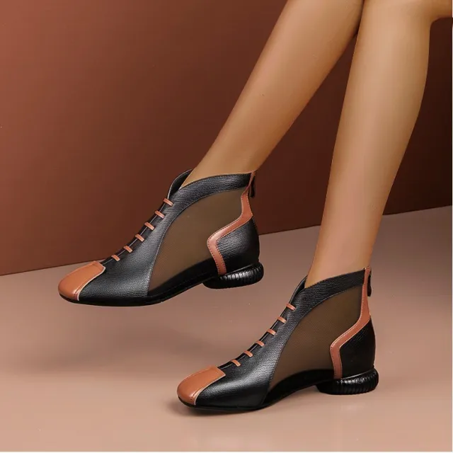 Spring And Summer New Baotou Mesh Sandals With Thick Heels Black - Shop at LoveMi