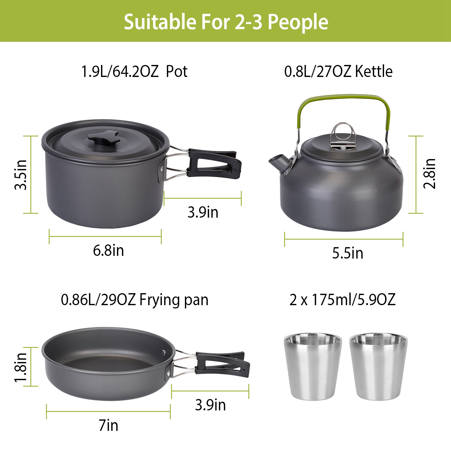 12Pcs Camping Cookware Set Aluminum Pot Pan Kettle Cup Fork Spoon Knife With Storage Bags For Hiking Picnic Outdoor — foto 4