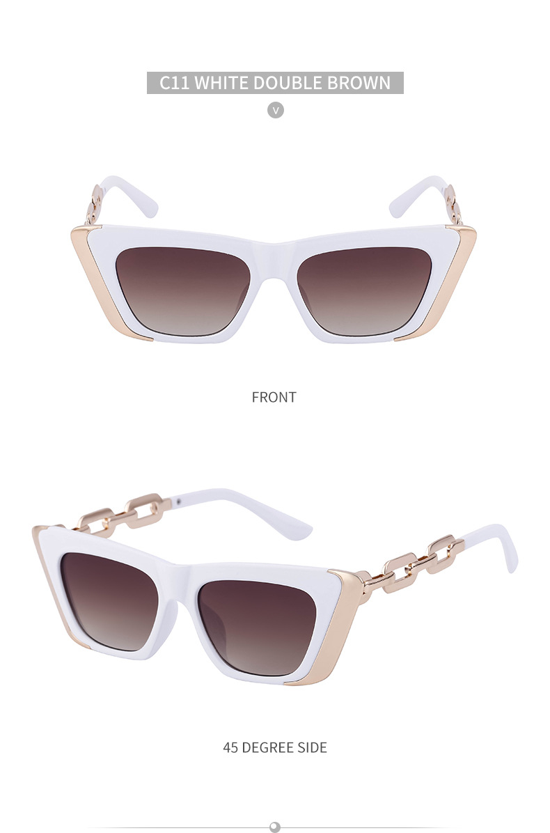 Title 12, Chain Small Frame Sunglasses Personality Cat Eyes