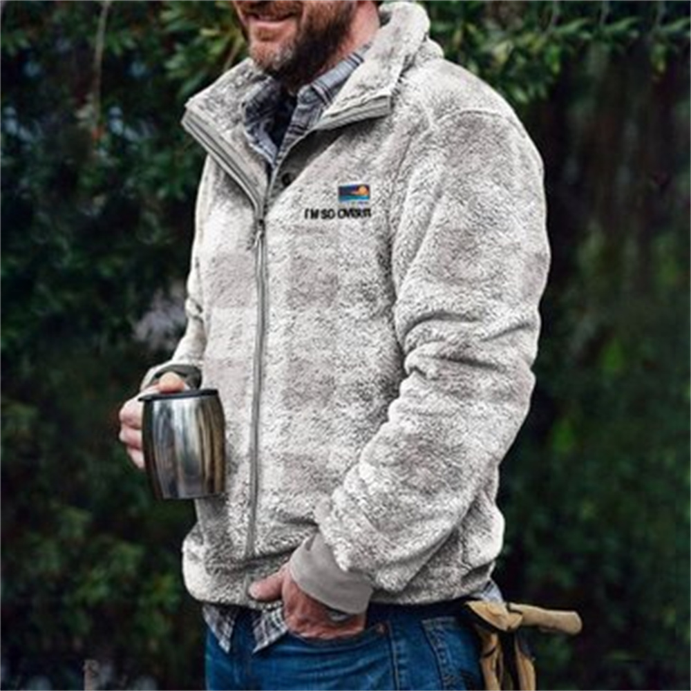 Autumn And Winter Casual Button Pocket Flannel Plush Men's Sweater