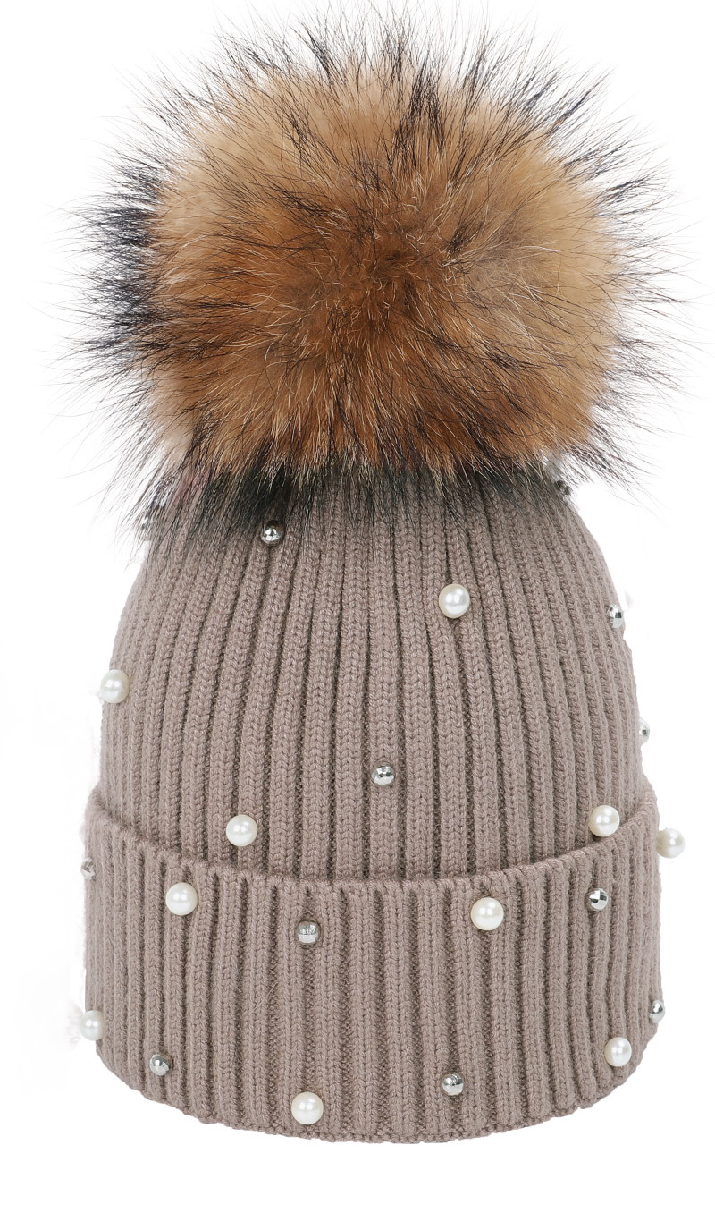 Title 5, Pearl point drill raccoon fur ball hat