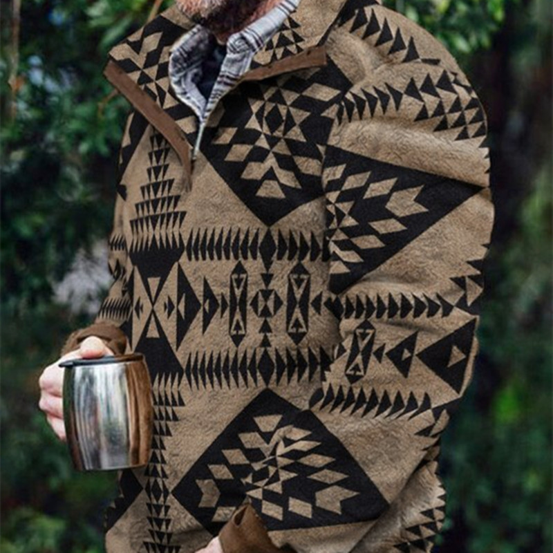 Autumn And Winter Casual Button Pocket Flannel Plush Men's Sweater