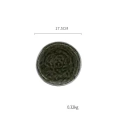 Round Ceramics For Household Creative Western Food Plate - Chlorella Green - View 1