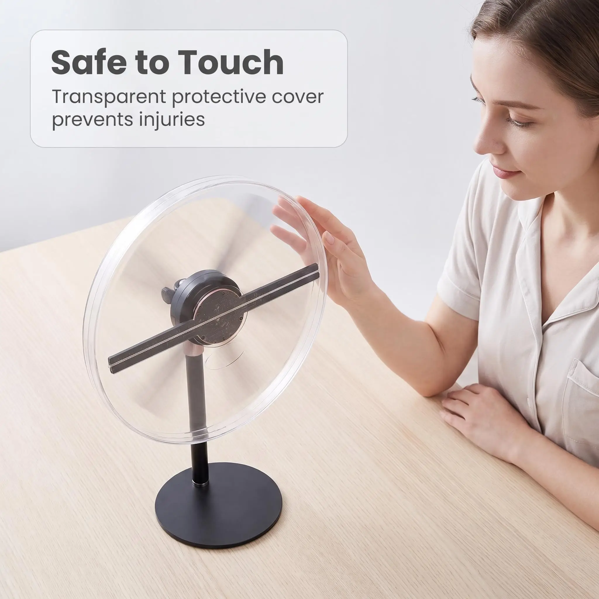 Wiilala 3D Hologram Fan 3D Circle App Hologram Advertising Display 224 Lights 11.81WiFi Holographic LED Fan Creative Advertising Design Store SignDesktop Displa
