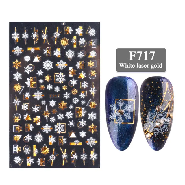 New Nail Stickers 3D Christmas Series Two-color