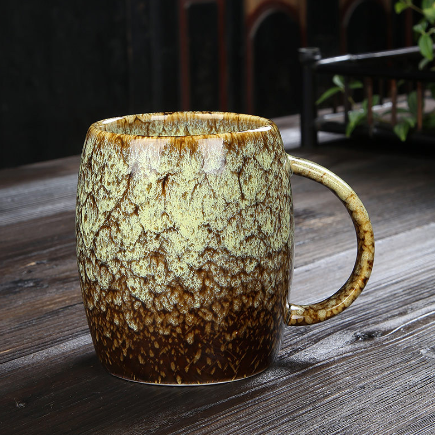 Creative Mug Large Capacity Simple Ceramic Cup Couple Japanese-Style Coffee Cup Kiln Baked Drinking Mug 460ML