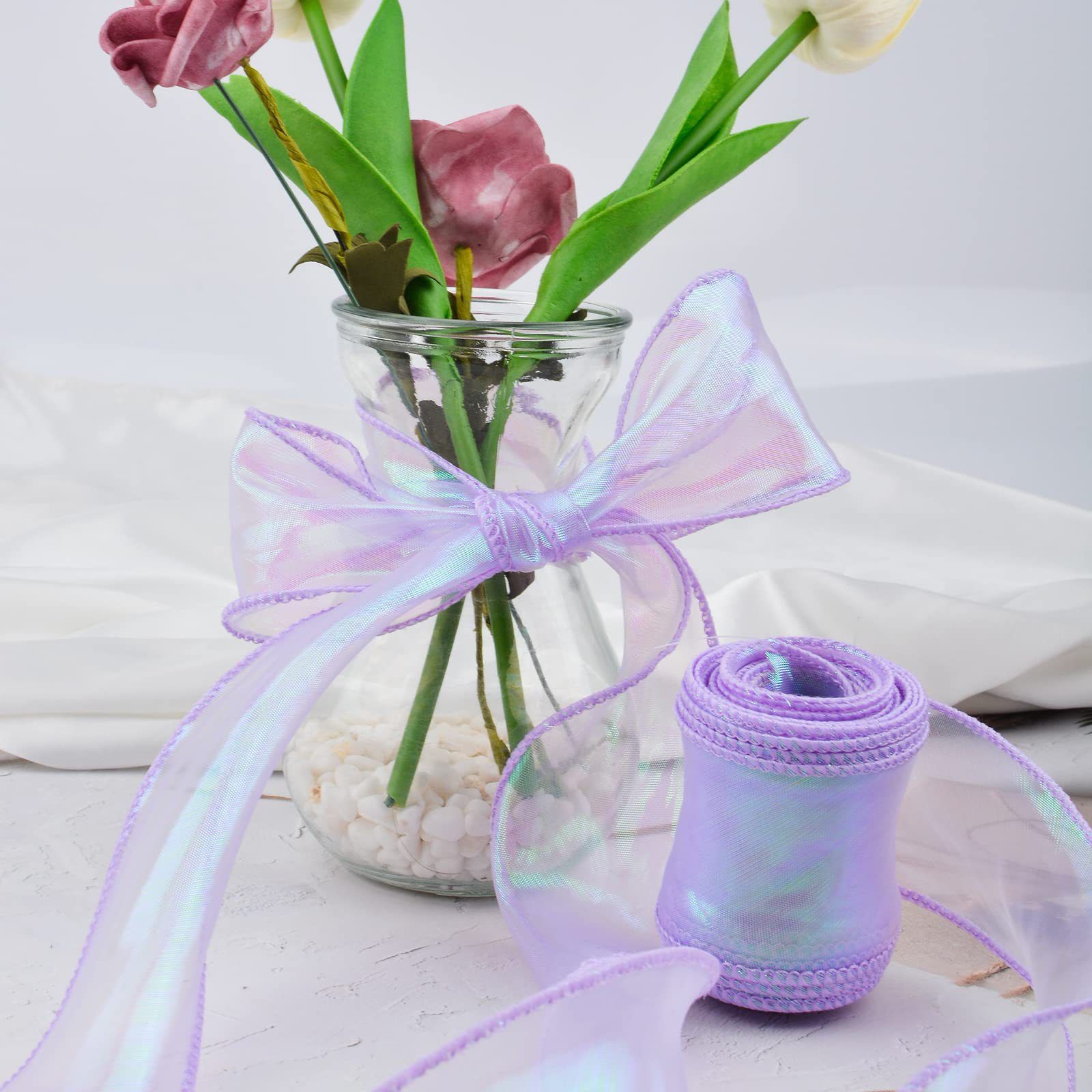 Three Rolls Fishtail Organza Sheer Ribbon
