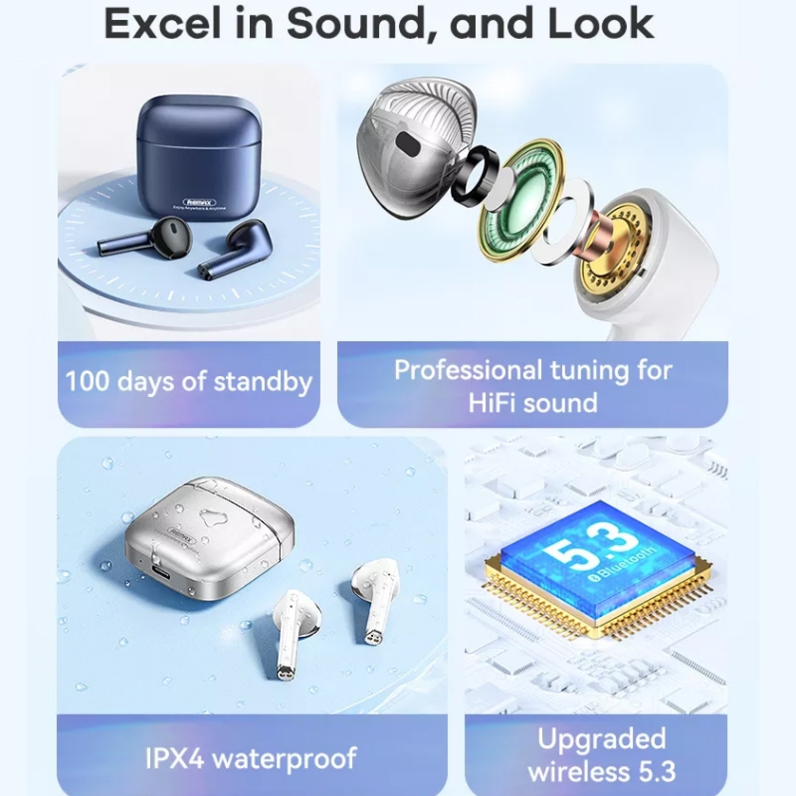 REMAX AlloyBuds 1 True Wireless Headphones ENC Intelligent Noise Reduction Headset V5.3 High Sound Quality In-ear TWS Earphones - Image 3