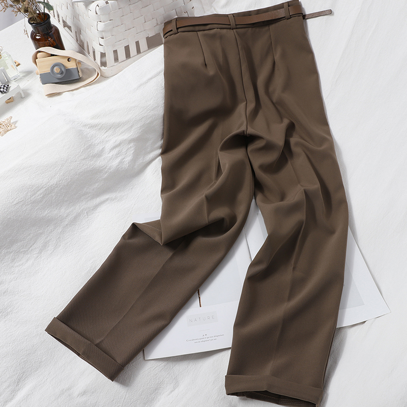 Title 4, Korean Style Solid Color Casual Pants High Wais...