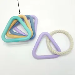 Pet Toy Foam TPR Cotton Rope Triangle Tug-of-war Molar - Yellow - View 1