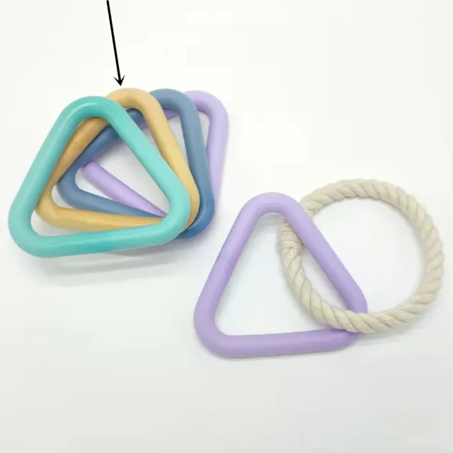 Pet Toy Foam TPR Cotton Rope Triangle Tug of war Molar Yellow - Shop at LoveMi
