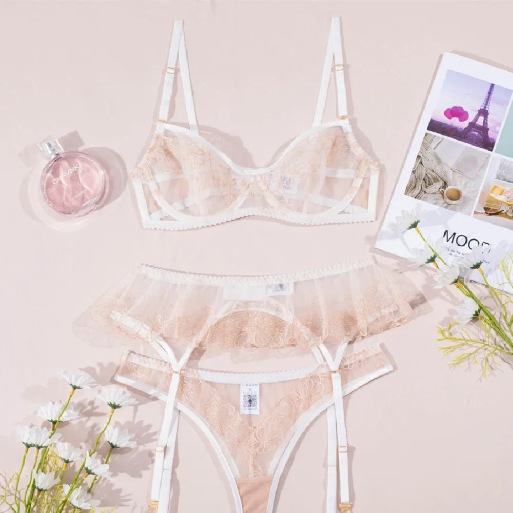Three-point Thin Lingerie Set For Women - Skin Tone