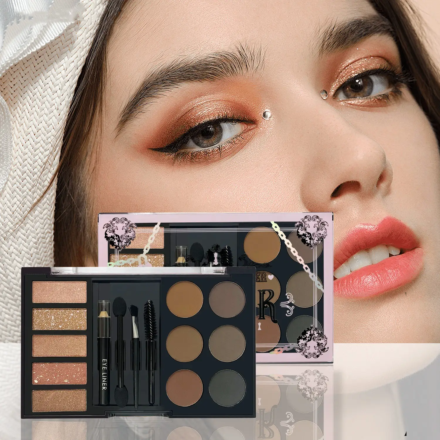 Eyebrow Enhancers Cream Powder Palette,Eyebrow Powder And Eyebrow Card