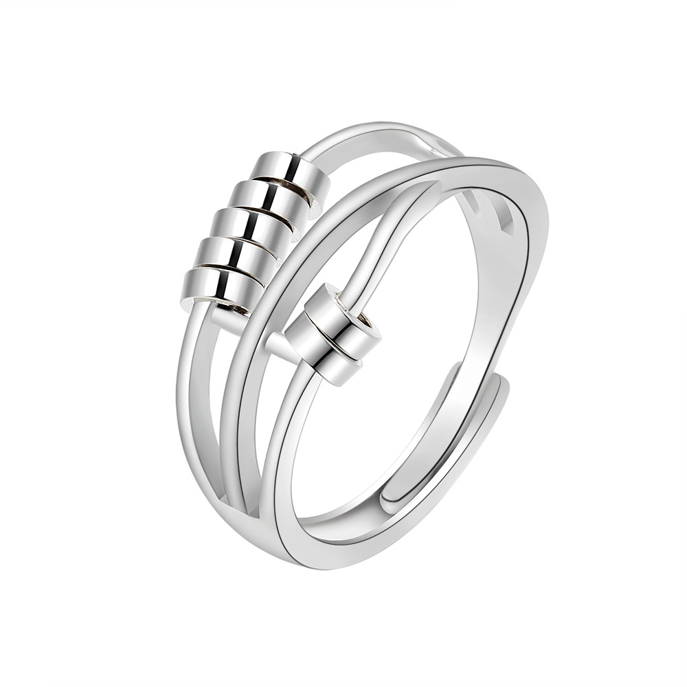 Title 6, Retro Sterling Zilver Angst Decompressie Ring. ...