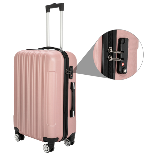 Vertical 3-in-1 Spinner Wheel With Handle Trolley Box 20in 24in 28in ABS Aluminum Alloy Trolley Fashion Color - Rose Gold — foto 8