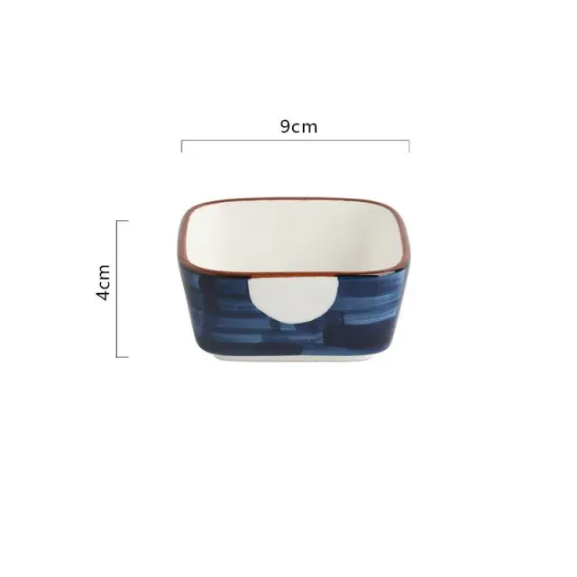 Ceramic Snack Plate Dipping Sauce Dish White Leaves Square - Shop at LoveMi