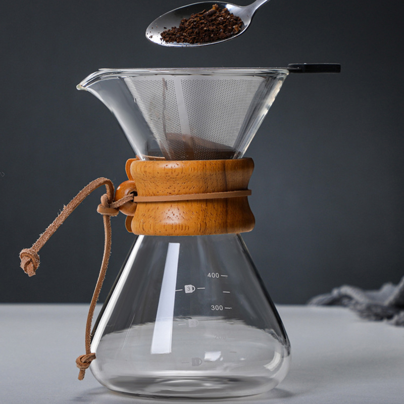 Title 5, High borosilicate glass hand coffee pot