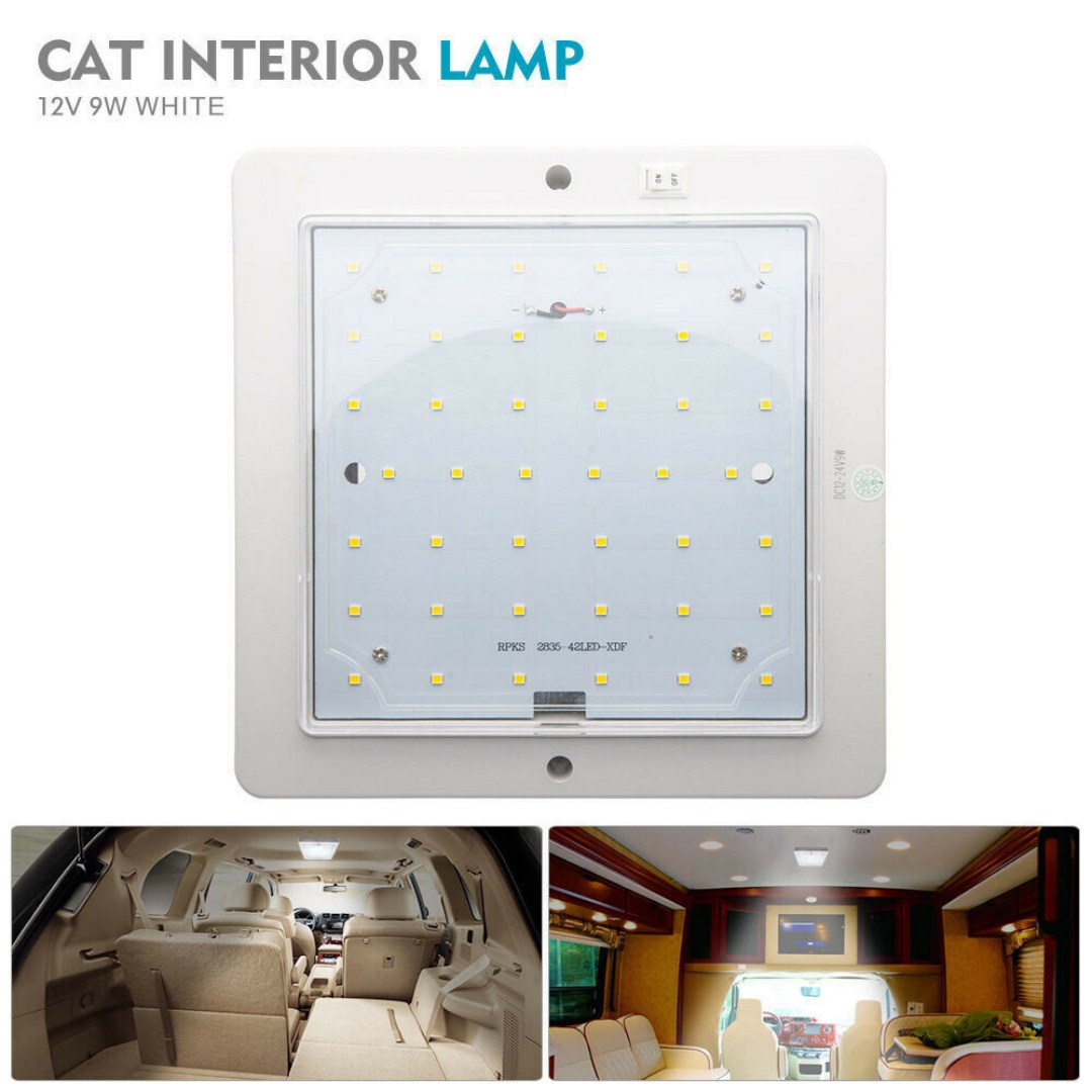 12V-9W LED Interior Roof Light For Caravan Motorhome Camper Van Boat 6000K White — image 5