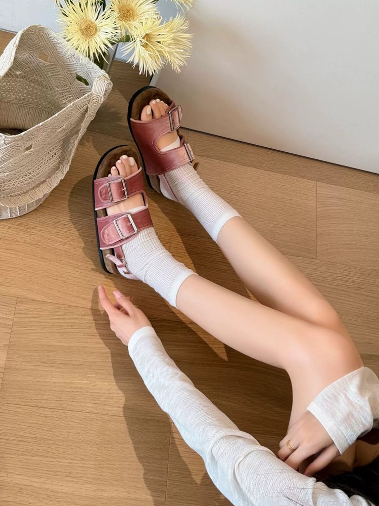 Velvet Platform Sandals, picture 2 of 4