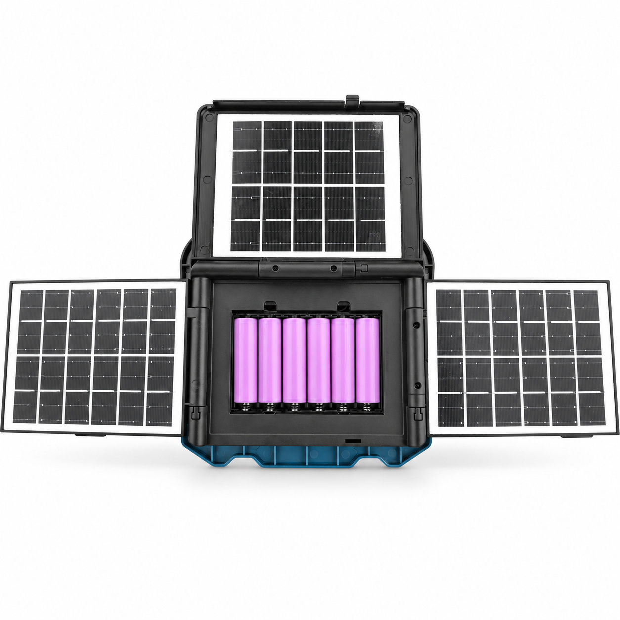 Solar Powered Rechargeable Battery Display Power Bank Function LED Work Light W8150 3 Blue 3710LM