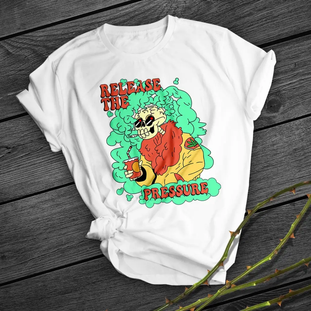 Simple And Creative Printing Short Sleeve - White