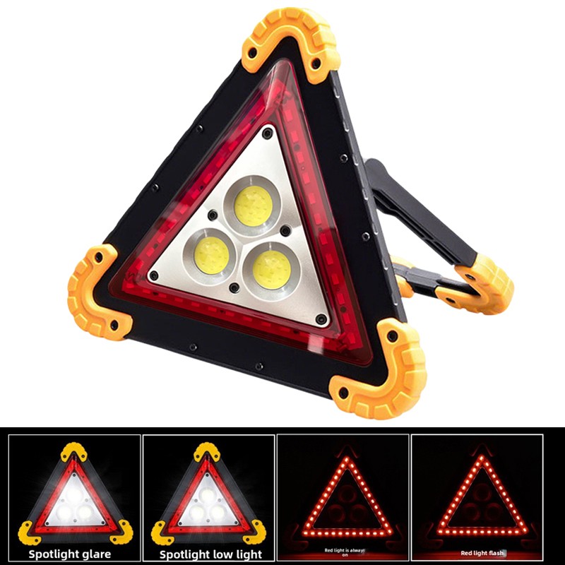 30W Car Breakdown Triangle LED Emergency Safety Stop Sign With Red Warning Light