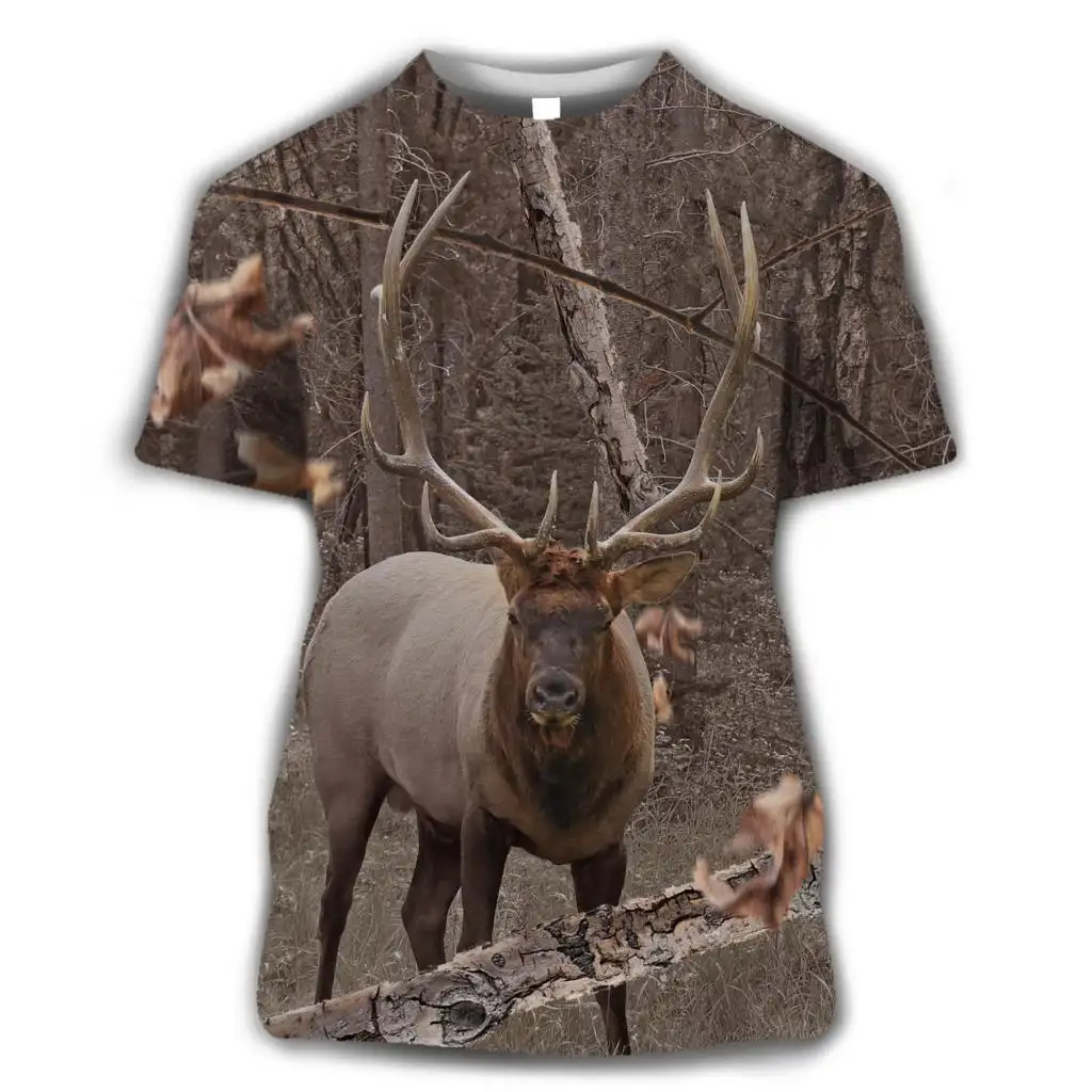 Outdoor Jungle Camouflaged Animal T-shirt Men's Casual Sports Short Sleeve