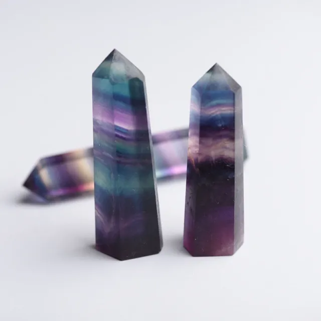 Six Prism Crystal Column Colorful Fluorite Ornaments Purple Fluorite Raw Stone See Picture - Shop at LoveMi