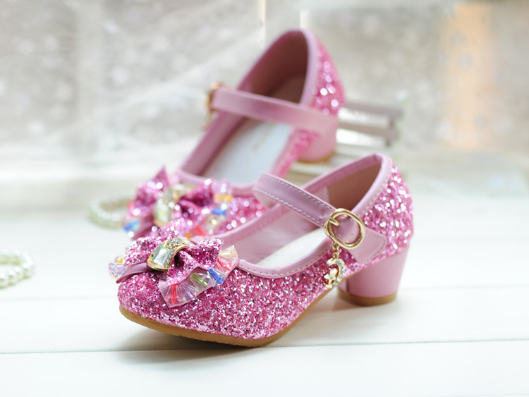 Title 5, Girls High Heel Shoes Princess Crystal Shoes Mi...