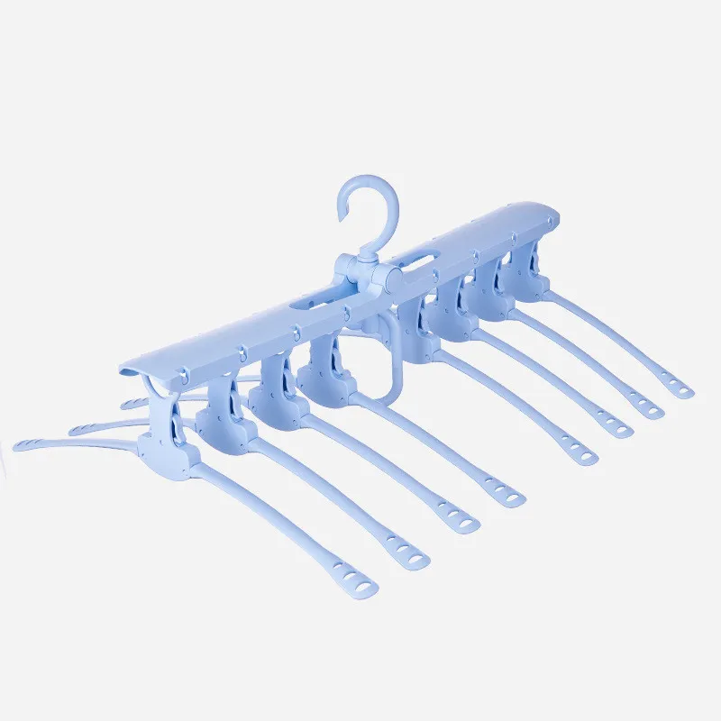 Eight in one home adult hanging foldable rotating non-slip drying rack - Blue