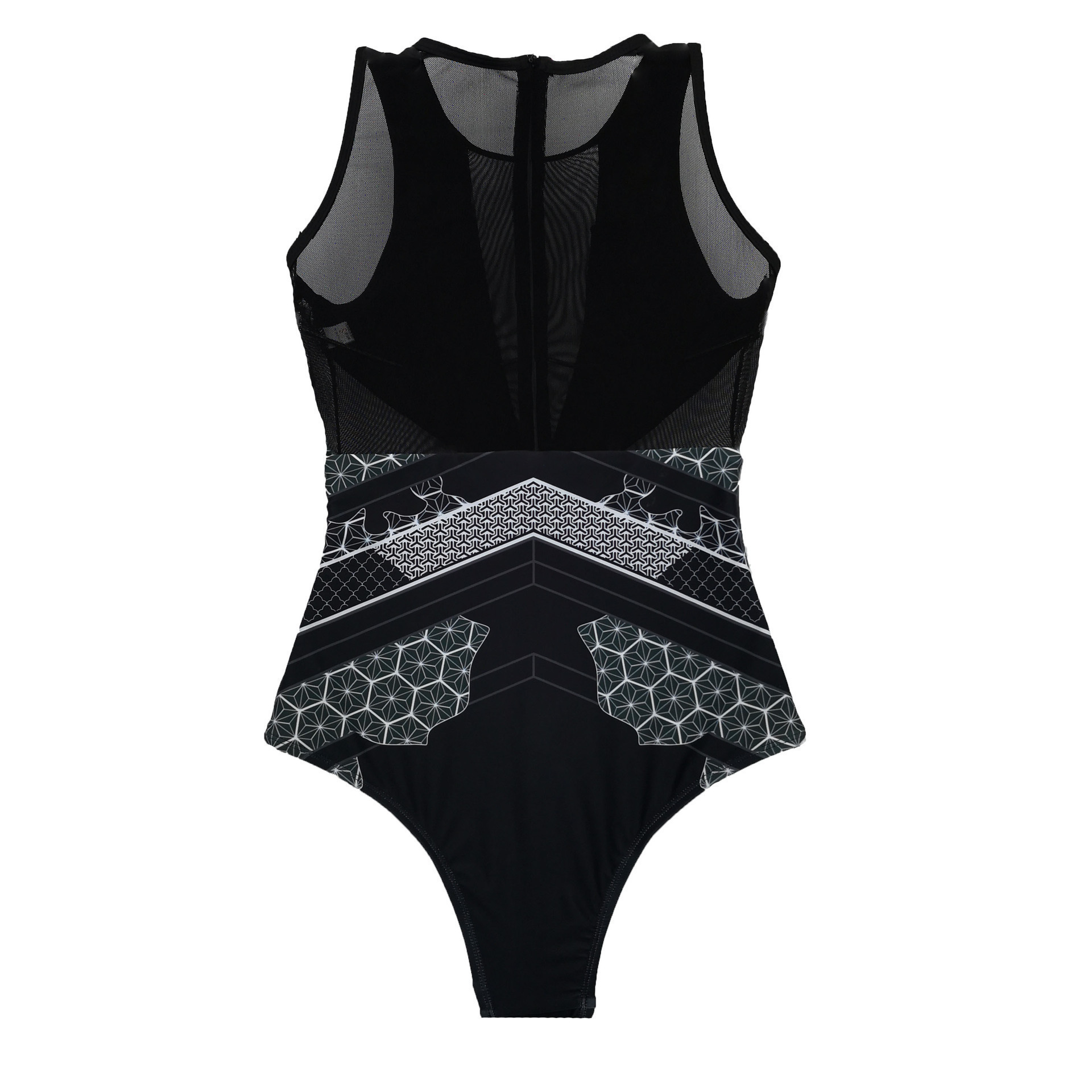 Women’s Retro Sheer Mesh One-piece Bikini