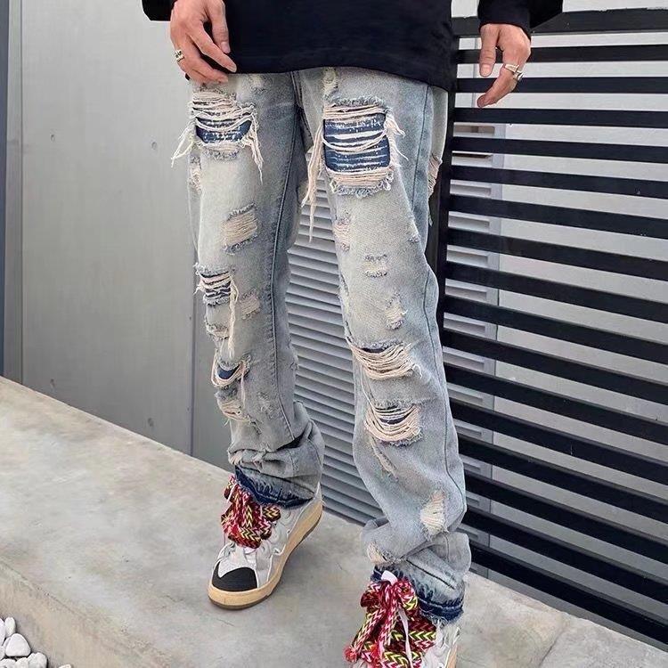 Title 4, Jeans Rasgados Hip Hop para Hombre Estilo Europ...