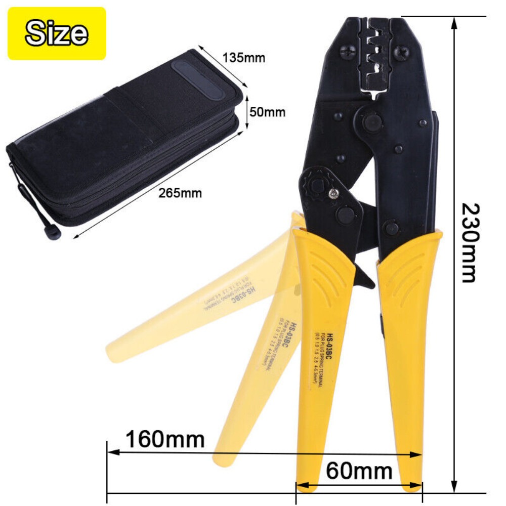Ratchet Crimper Pliers Wire Terminal Crimping Tool Interchangeable Jaw Insulated — image 5