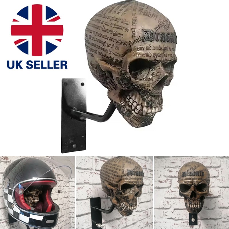 Halloween Motorcycle Helmet Holder Rack Wall Mount Hat Stand Display Rack Skull Rack