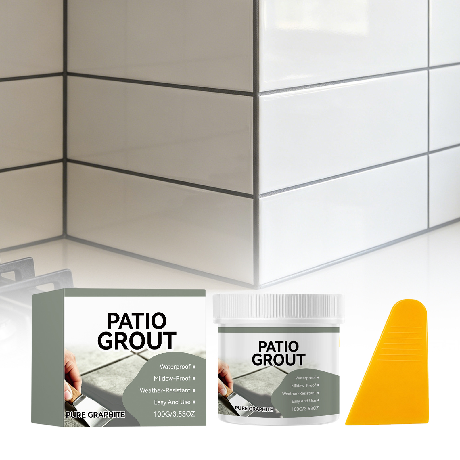 Dark Gray Tile Grout For Bathroom, Kitchen, And Floor Tile Gap Repair, Waterproof, Mildew-proof, And Aesthetically Pleasing Grout Filling. 4