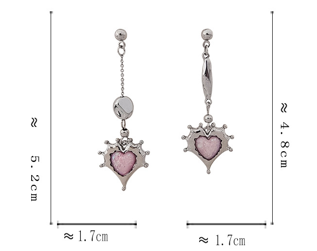 Goth Purple Heart Earrings for Women