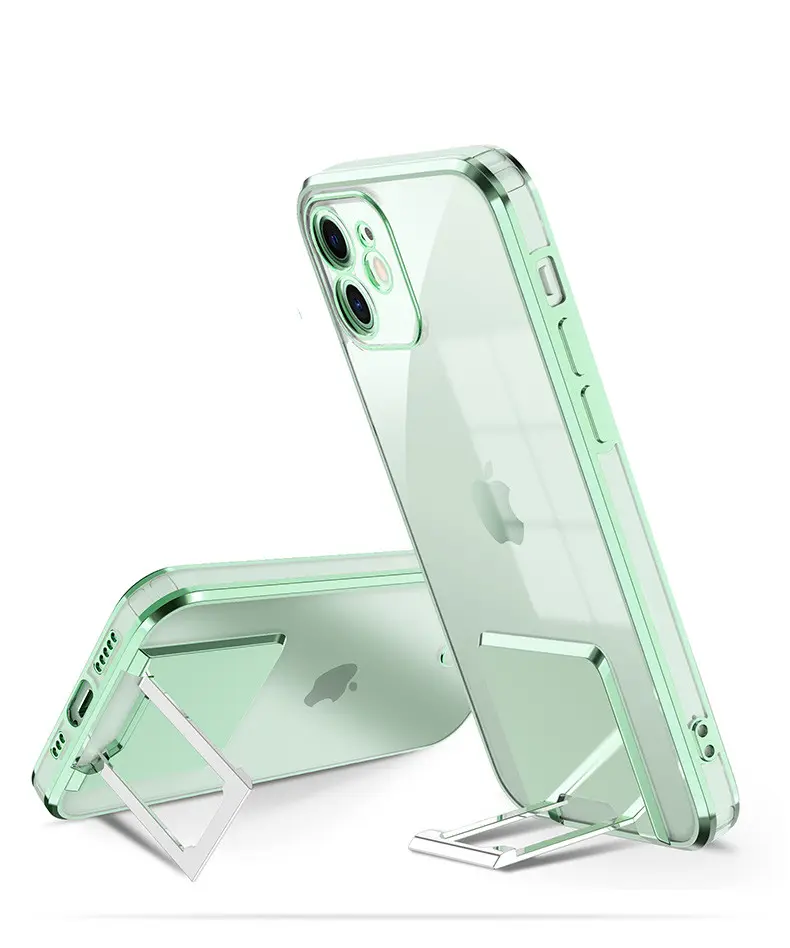 Transparent Bracket Phone Case Electroplating All-inclusive Protective