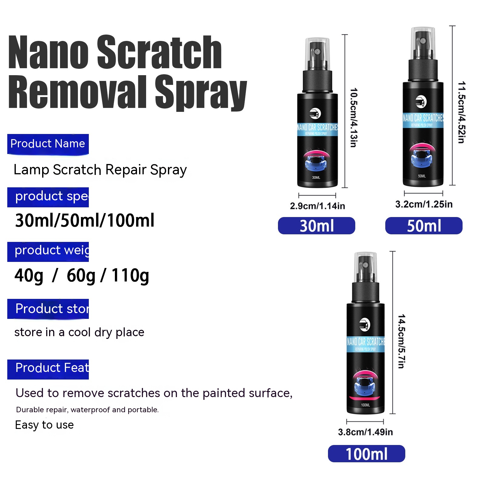 Title 1, Auto Kratzer Reparatur Spray Schwamm Set Entfer...